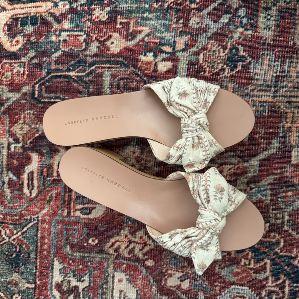Loeffler Randall Cream and Tan Sandals